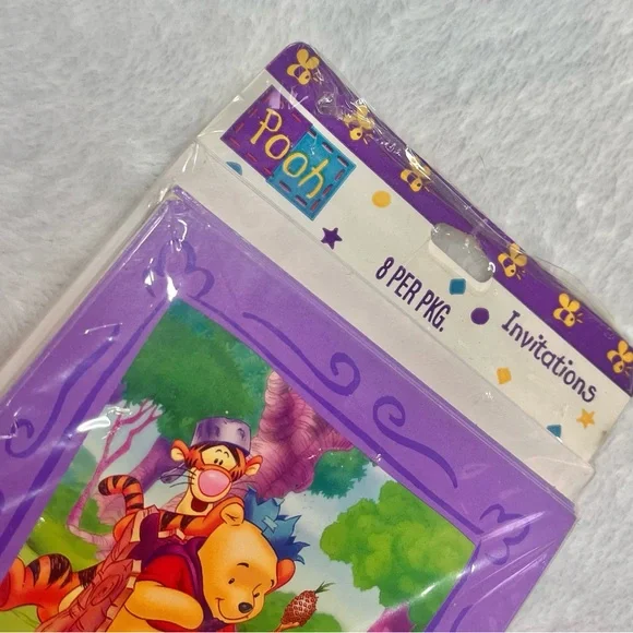 Vintage 90’s Winnie The Pooh Disney Birthday Invitations Pack Of 8 - Picture 3 of 6